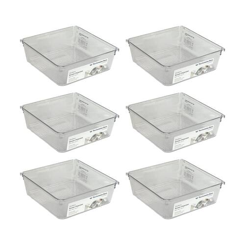 6PK The Container Store Short Drawer Organiser Insert Clear 15.3x15.3x5.3cm