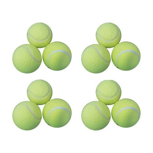 12pc Victor Sports Tennis Ball Pressureless Training Balls Set Yellow