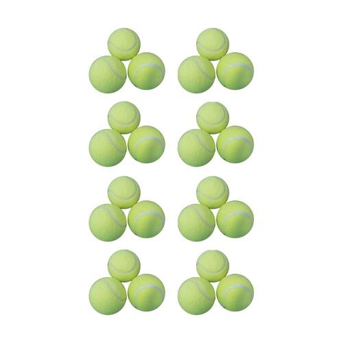 2x 12pc Victor Sports Tennis Ball Pressureless Training Balls Set Yellow