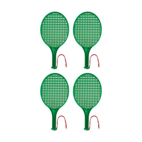 4PK Victor Sports Plastic Tennis Bat Lightweight Junior Green 18.5 In
