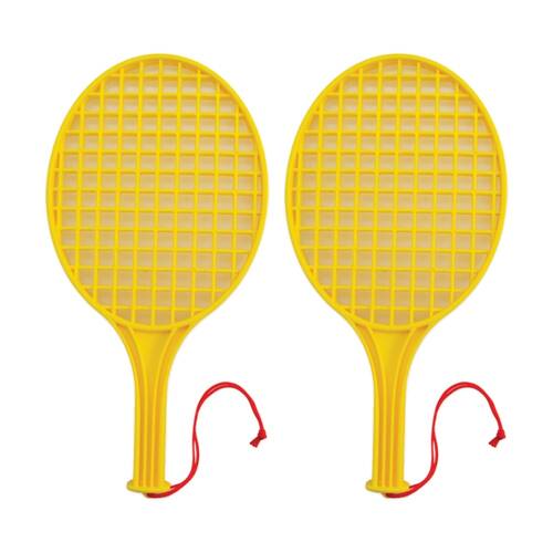2PK Victor Sports Plastic Tennis Bat Lightweight Junior Yellow 18.5 In
