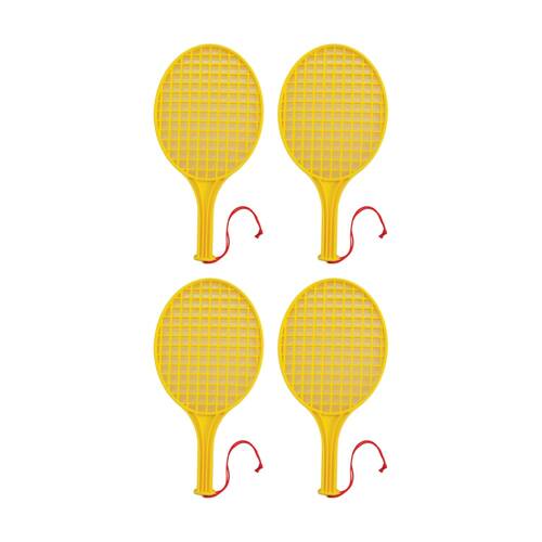 4PK Victor Sports Plastic Tennis Bat Lightweight Junior Yellow 18.5 In