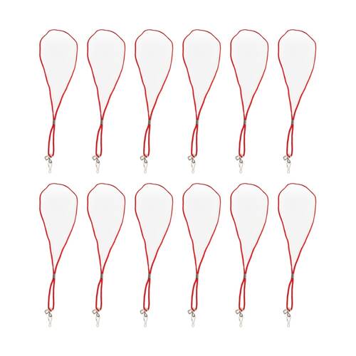 12PK Victor Sports Training Whistle Lanyard Durable Loop With Metal Clasp Red