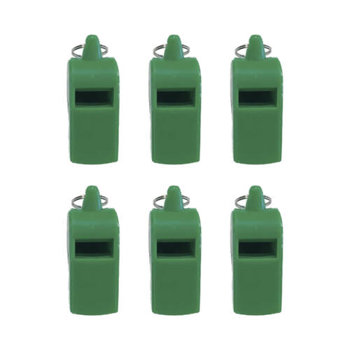 6PK Victor Sports Whistle Plastic Loud Clear Sound With Keyring Assorted