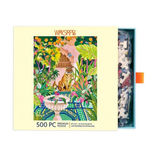 500pc WerkShoppe Peaceful Oasis Tiger Garden Scene Artwork Puzzle