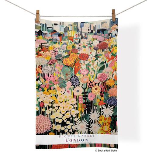 Werkshoppe Cotton Tea Towel Flower Market Machine Washable 45.7x71.1cm