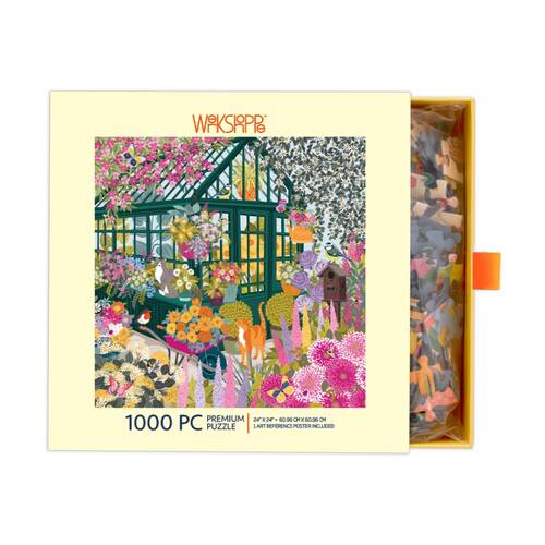 1000pc WerkShoppe Spring Greenhouse Colourful Flower Illustration Puzzle