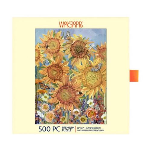 500pc WerkShoppe Sunflowers Colourful Floral Illustration Puzzle