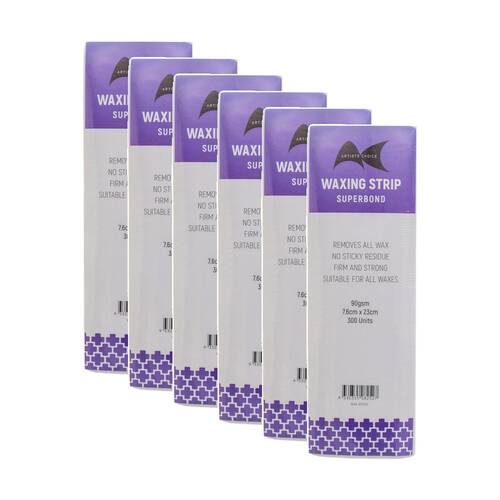 6x 300pc Artists Choice Wax Strips Superbond Hair Removal 90gsm 7.6x23cm