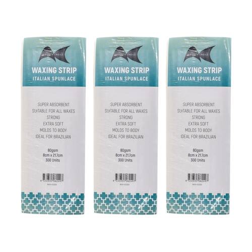 3x 300pc Artists Choice Wax Strips Spunlace Extra Soft Hair Removal 80gsm 8x21cm