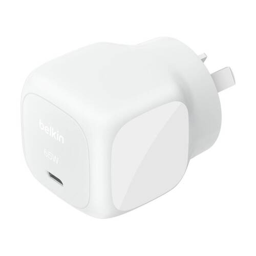 Belkin BoostCharge Wall Plug Device Charger W/ USB-C Port 65W White