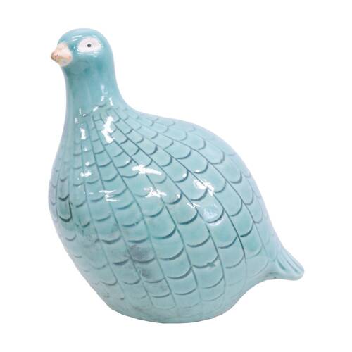 LVD Guinea Fowl Aqua Large Ceramic Figurine Home Decor 17.5x16.5x12.5cm