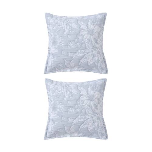 2PK Bianca Whispering Lily Powder Blue Provincial European Pillowcase 65x65cm