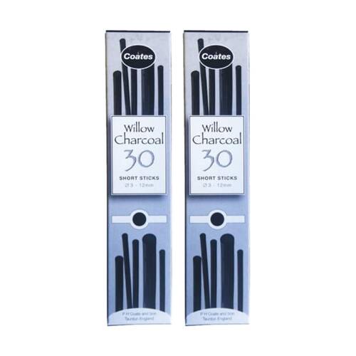 2x 30pc Coates Willow Art & Craft Artist/Student Drawing Charcoal 3-12mm