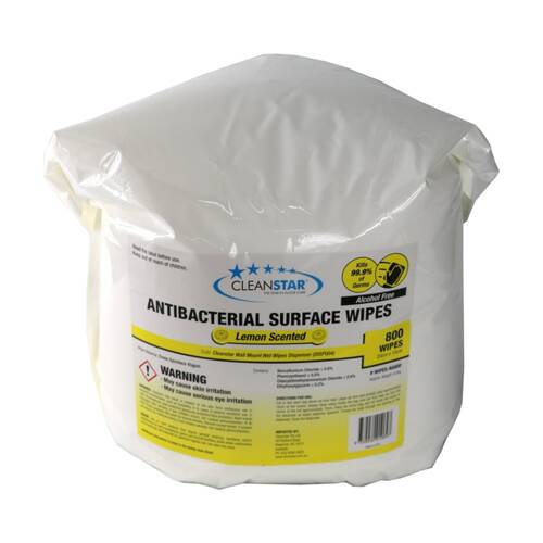 1600pc Cleanstar Antibacterial Surface Wet Wipes No Alcohol Lemon Scented