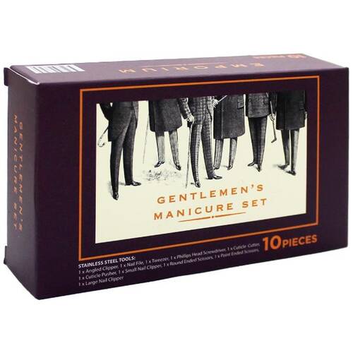 10pc Emporium Gentleman's Nail Manicure Set Stainless Steel For Men