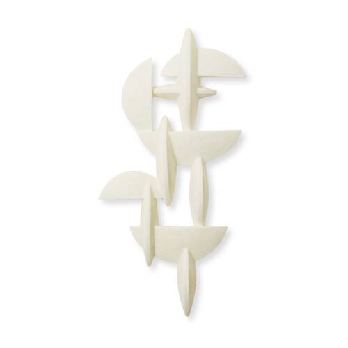 E Style Cebo Resin Wall Sculpture Contemporary Decor White 61x10x118cm