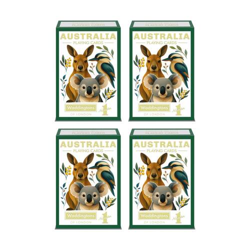 4PK Waddingtons Australian Animals Family Friendly Playing Cards 55