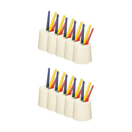 10PK Educational Colours Water Pot No.5 Paint Container White Kids Paint/Craft