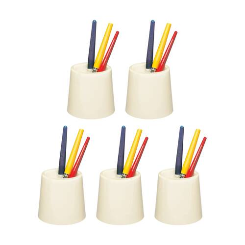 5PK Educational Colours Water Pot No.5 Paint Container White Kids Paint/Craft