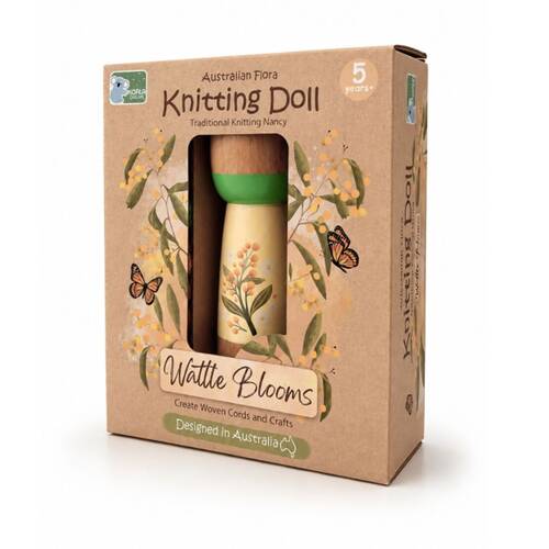 Koala Dream Kids 5y+ Australian Flora Knitting Doll Wattle Blooms Craft Kit