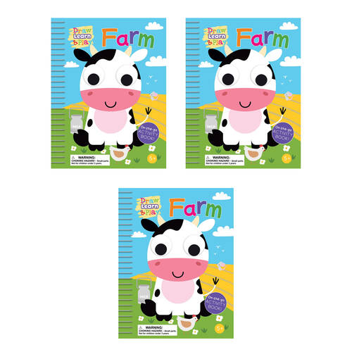 3PK Buddy & Barney Draw Learn Play Farm Kids Educational Activity Book 3y+