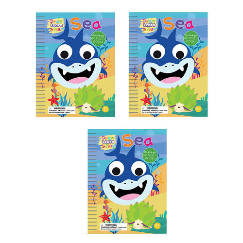 3PK Buddy & Barney Draw Learn Play Sea Kids Educational Activity Book 3y+