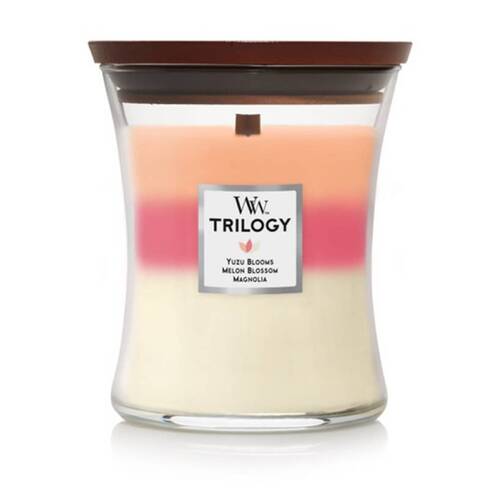 WoodWick?Blooming Orchard Trilogy?Scented Soy Wax Candle Crackling Wick?Medium