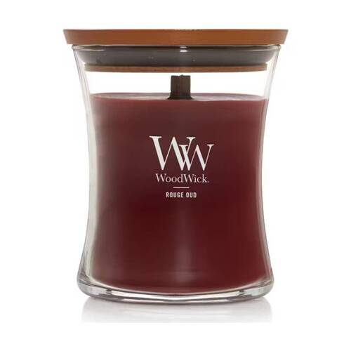 WoodWick Rouge Oud Scented Soy Wax Candle Crackling Wick Rose/Spice Medium