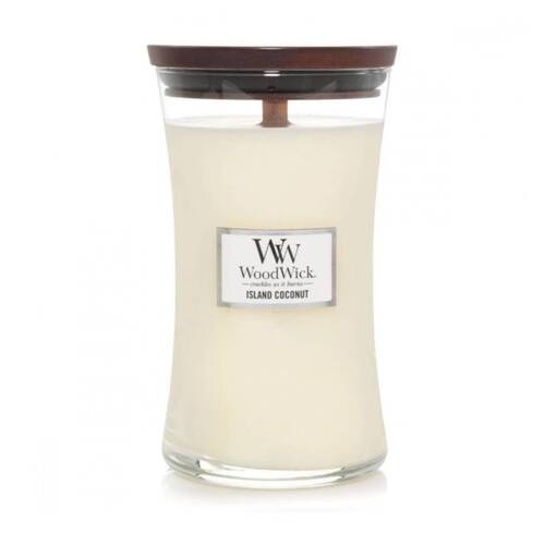 WoodWick Island Coconut Scented Soy Wax Candle Crackling Wick Tropical Large