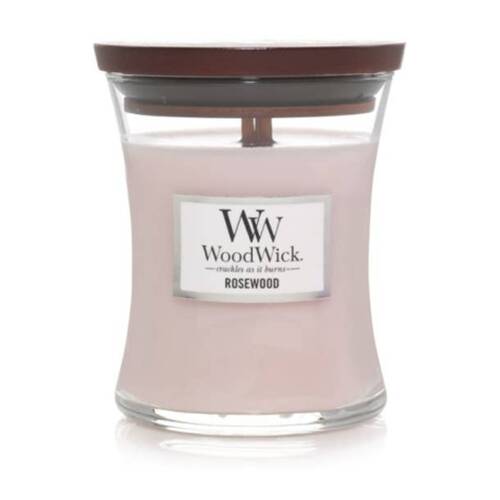 WoodWick Rosewood Scented Soy Wax Candle Crackling Wick Warm Woody Mini