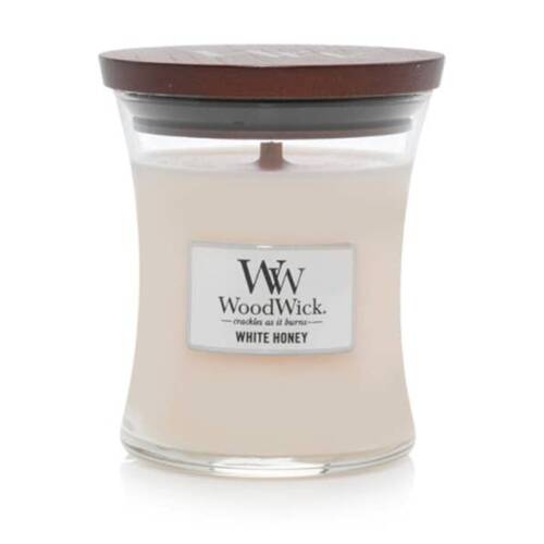 WoodWick White Honey Scented Soy Wax Candle Crackling Wick Orange Blossom Mini