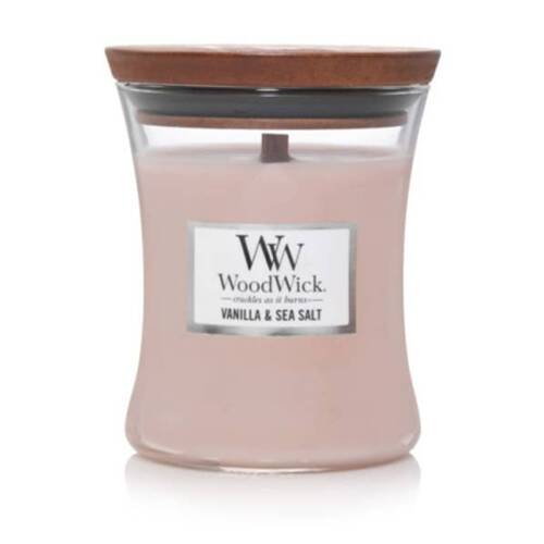 WoodWick Vanilla & Sea Salt Scented Soy Wax Candle Crackling Wick Mini