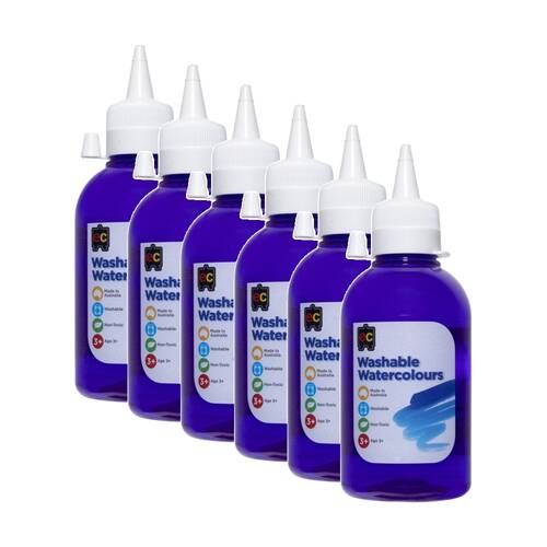 6PK Educational Colours Washable Watercolour Student Paint Magenta 250ml 3y+