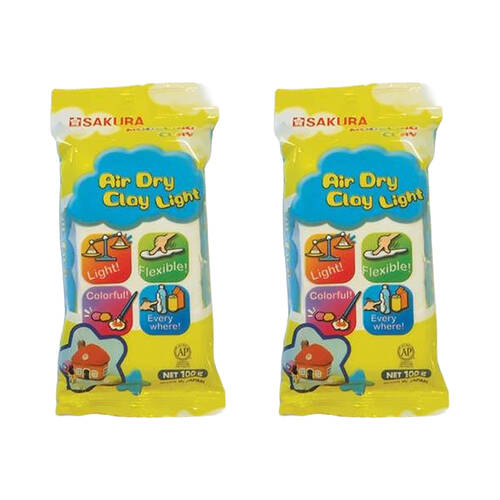 2PK Sakura Art/Craft Light Air-Dry Modelling Sculpting Clay 100g