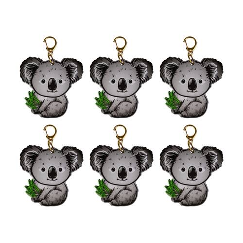 6PK MDI Bottle Opener Keychain Cartoon Koala Australian Souvenir Multicolour