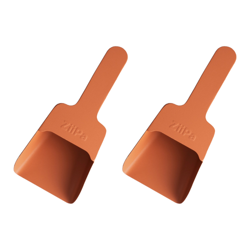 2PK ZiiPa Melfa Powder Coated Steel Weather Resistant Pellet Scoop Terracotta