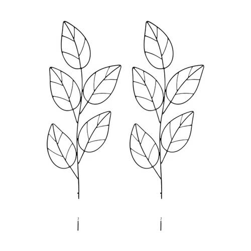 2PK Bronrob Decorative Growing Frame Leaves Home/Garden Ornament 80x28x0.3cm