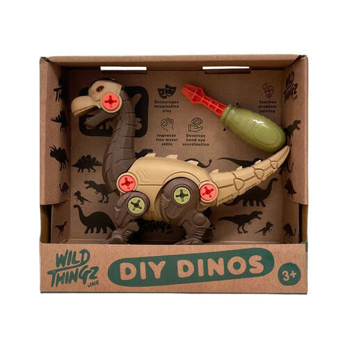 Johnco Wild Thingz DIY Dino Brachiosaurus Childrens Playset 3Y+