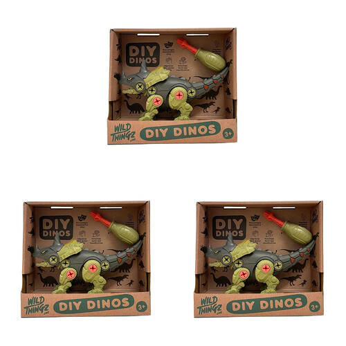 3PK Johnco Wild Thingz DIY Dino Centrosaurus Childrens Playset 3Y+