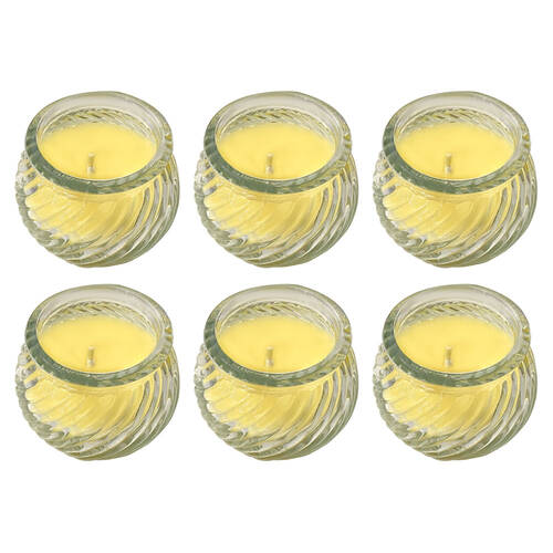 6PK Glass Citronella 80g Candle