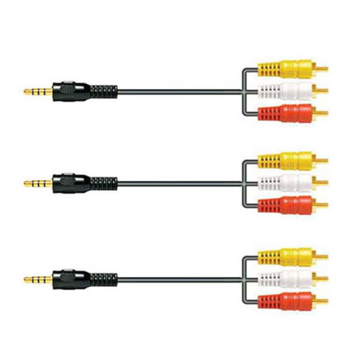 3pc AV 3.5mm Stereo to RCA Cable