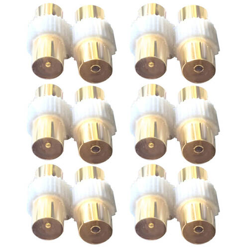12pc Coax Female to Coax Female Socket/PAL Male to Male TV Antenna Adapter