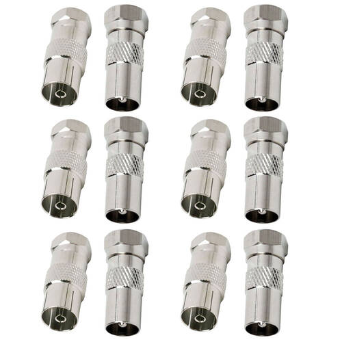12pc F-Type Male to Coax Female Socket/F Male to PAL M TV Antenna Adapter