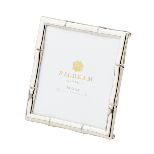 Pilbeam Living Bambury Standing Metal/Glass 4x4" Photo Frame Silver 11.5cm