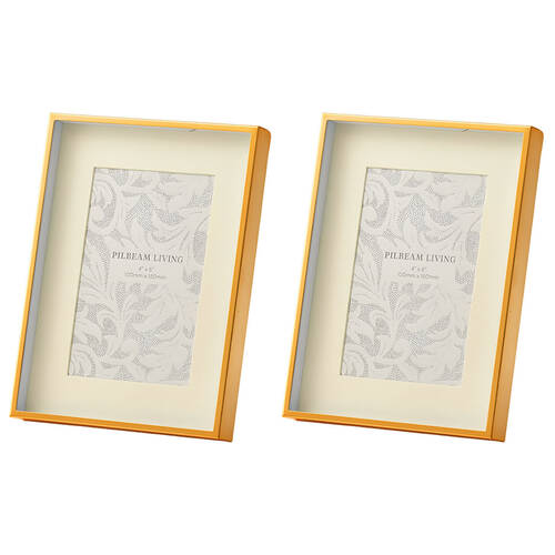2PK Pilbeam Living Bennett 4x6" Photo Frame Home/Office Decor Metal Gold 21cm