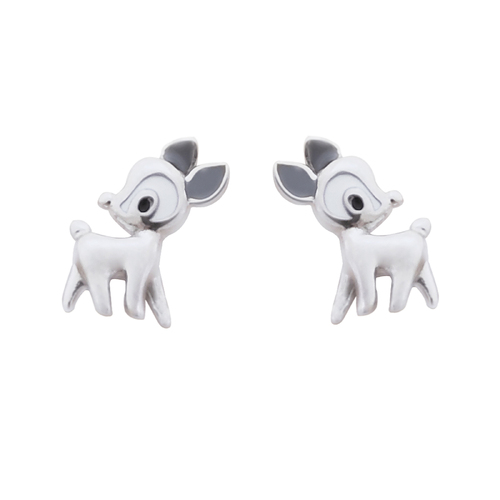 Culturesse 12mm Little Bambi Stud Earrings - Silver