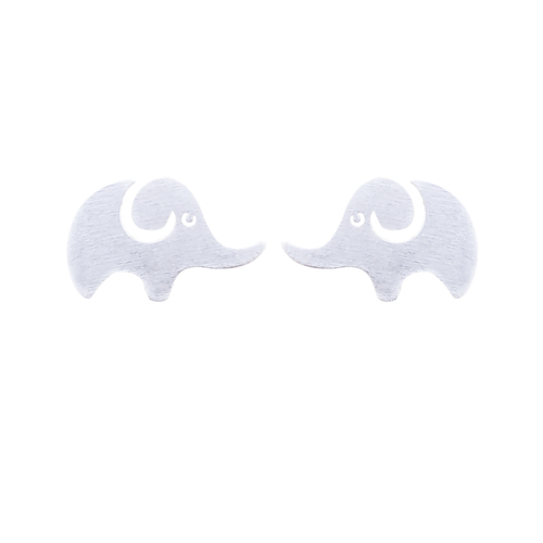 Culturesse 10mm Elly The Elephant Stud Earrings - Silver