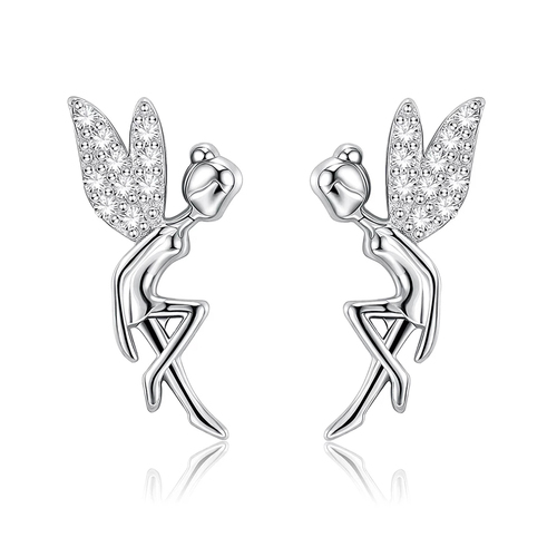 Culturesse 11mm Little Fairy Stud Earrings - Silver