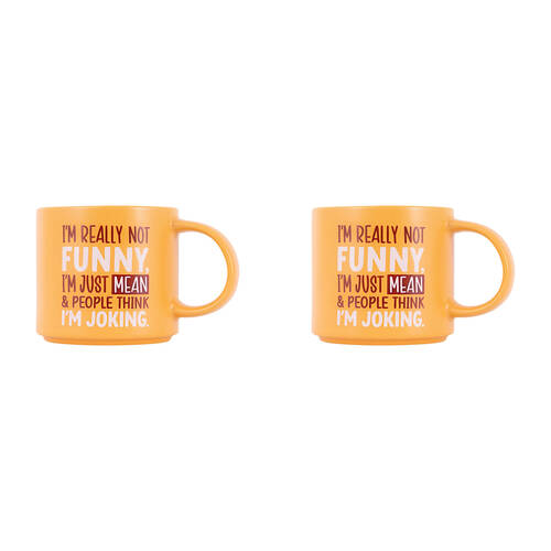 2PK Splosh Cheeky Joking Ceramic Coffee/Tea Mug 9x13.5cm - Orange